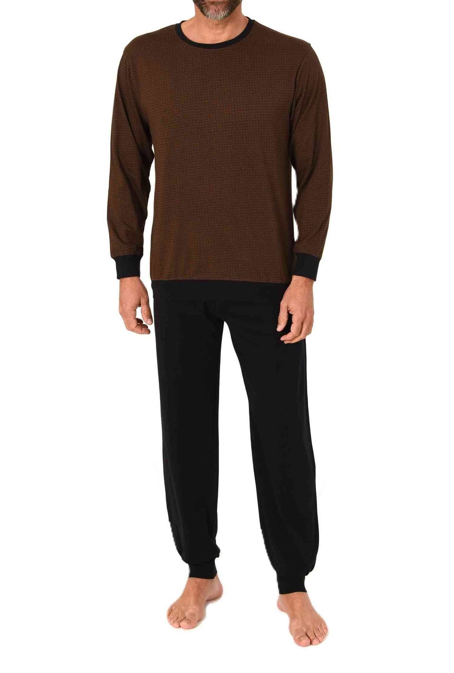 Normann Pyjama Normann Herren Schlafanzug langarm mit Bündchen in zeitloser günstig online kaufen