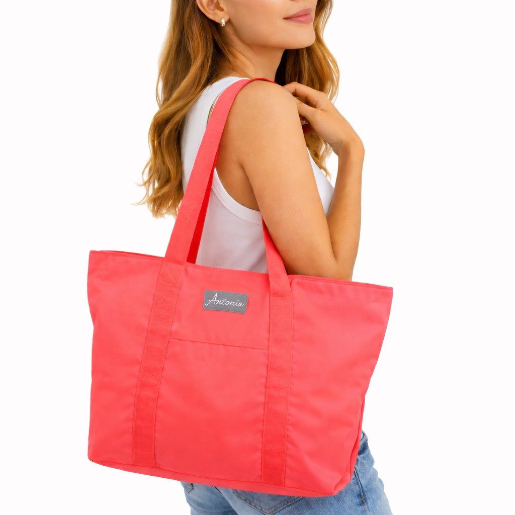 Antonio Shopper Antonio Strandtasche Badetasche Tasche Shopper XXL 60cm Neon Pink 256