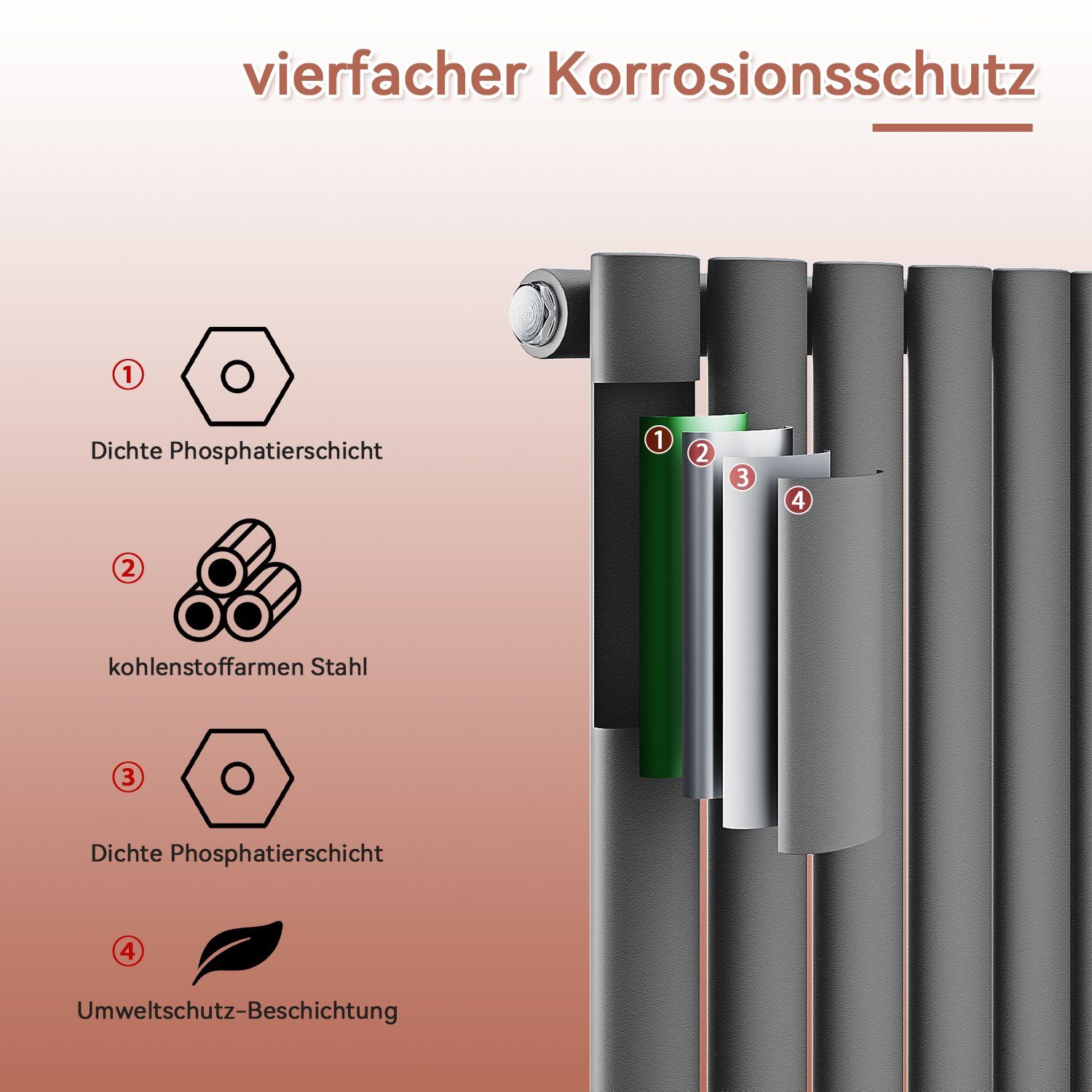 SONNI Badheizkörper Heizkörper Design Röhrenheizkörper modern mit/ohne Mult günstig online kaufen