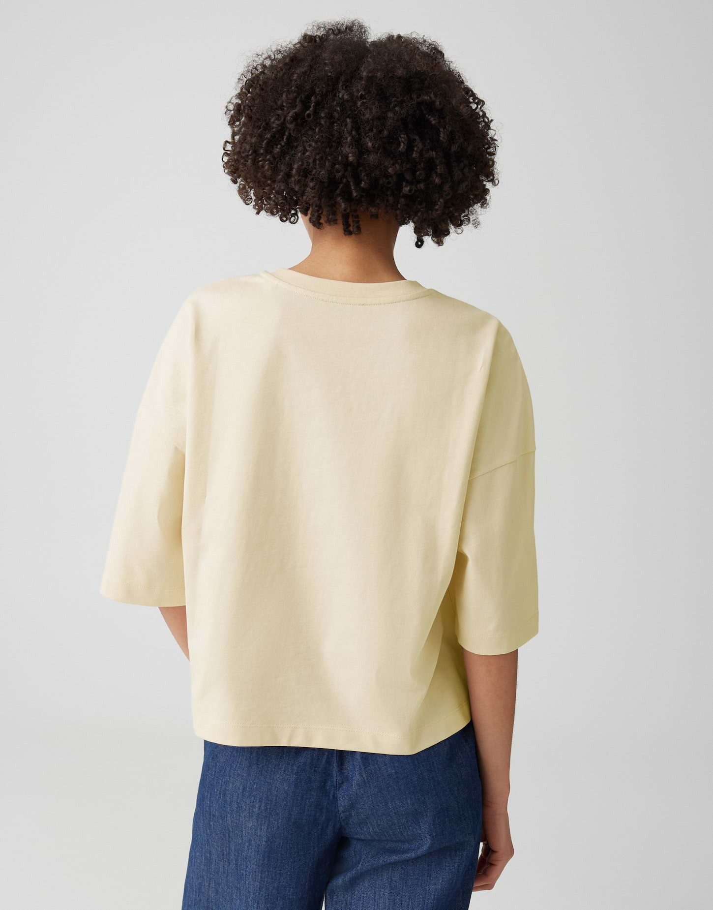 OPUS T-Shirt Boxy T-Shirt aus reinem Baumwolljersey Oversized Passform, Seitenschlitze für lässigen Look