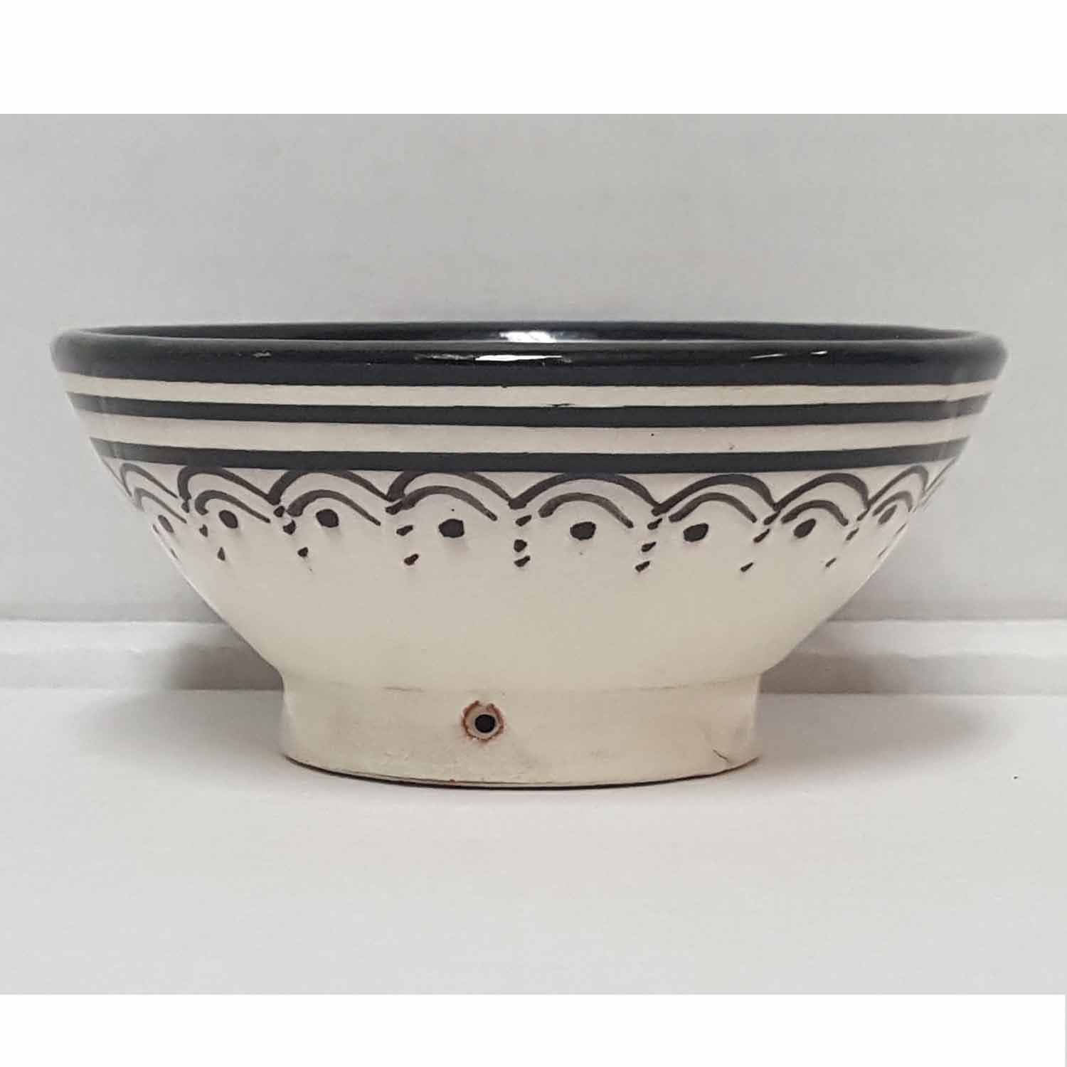 Casa Moro Dekoschüssel Handbemalte Keramikschüssel mit Marokko Schwarz-weiß), KS36 Deko-Schüssel, KS1036 (Orientalischer Ø 12cm aus in Weihnachtsdeko