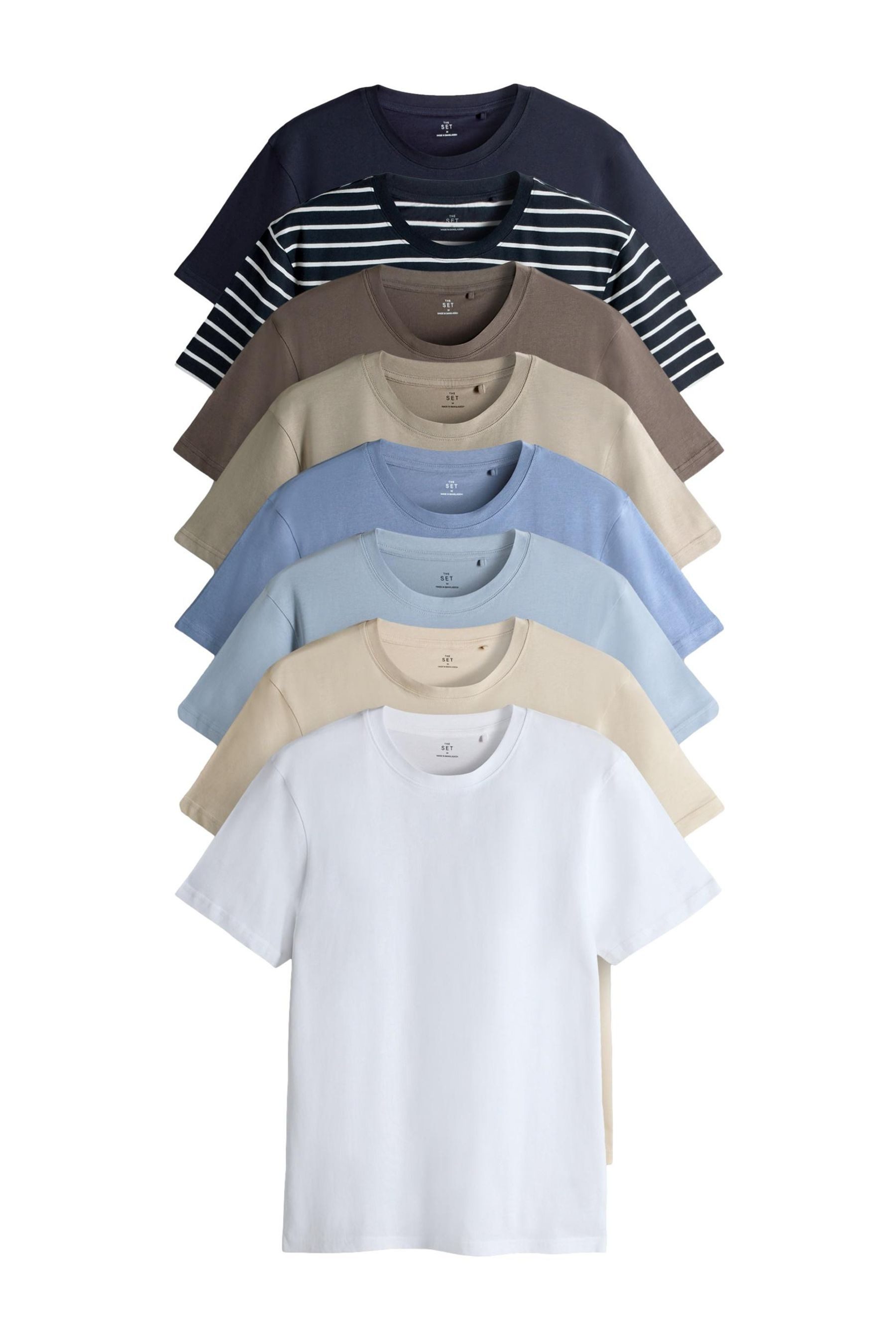 The Set T-Shirt The Set Regular Fit Kurzarm-T-Shirts im 8er-Pack (8-tlg)