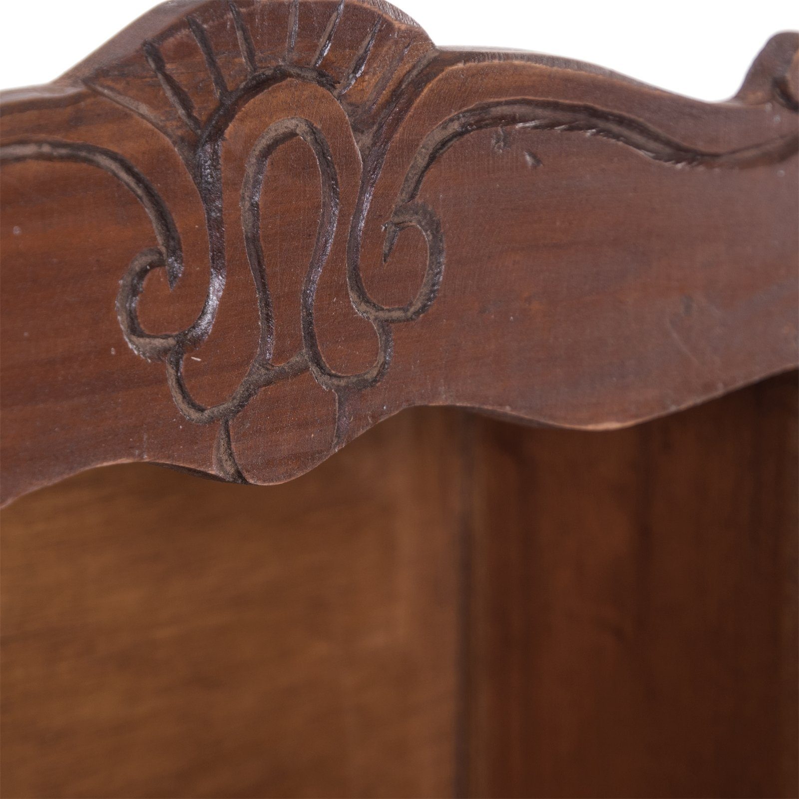 DESIGN DELIGHTS Wandregal WANDREGAL "CLEA", Altholz massiv, 80 cm, Hängeregal mit Schnitzerei