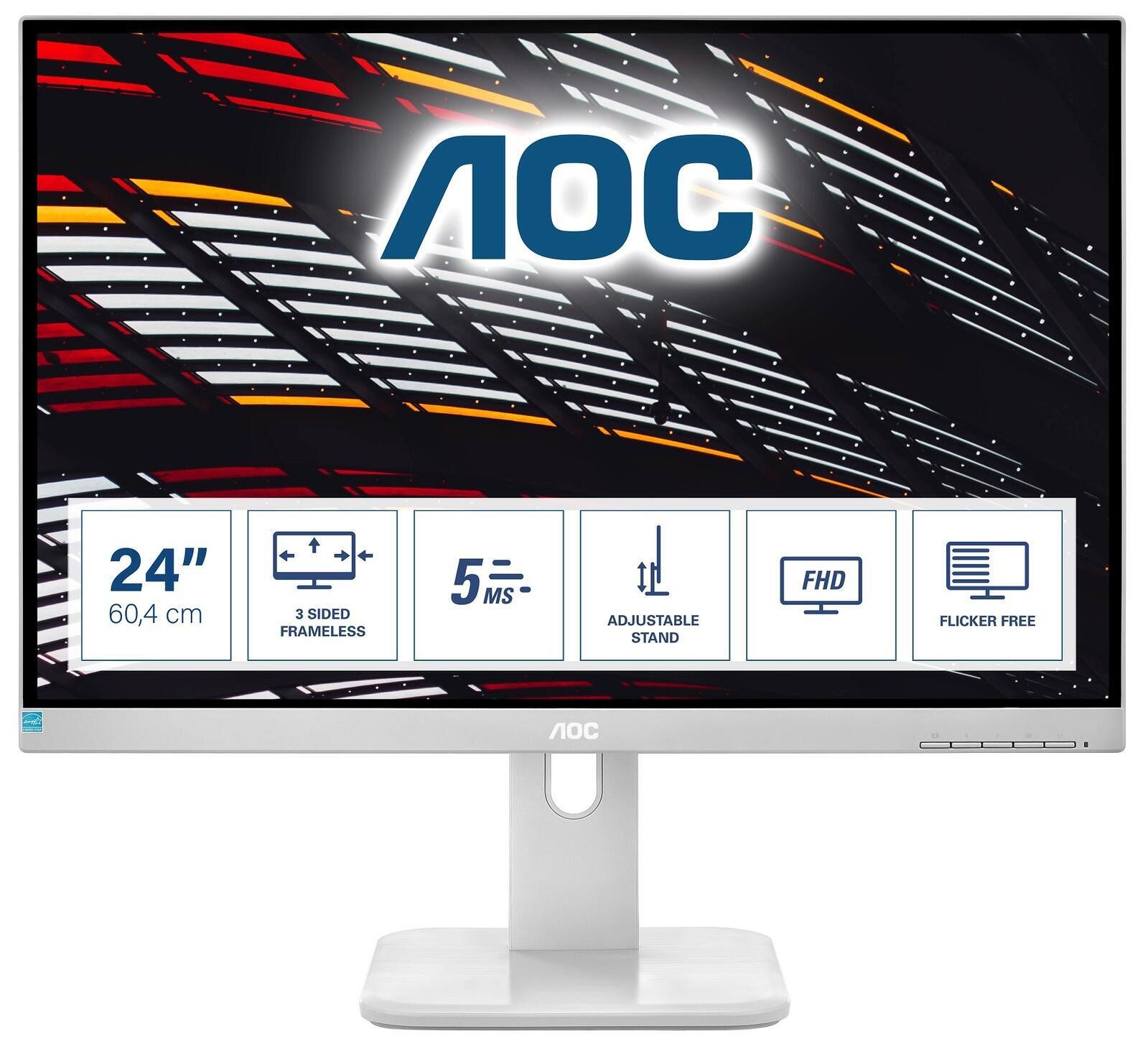 AOC AOC 24P1/GR LCD-Monitor (1.920 x 1.080 Pixel (16:9), 5 ms Reaktionszeit, IPS Panel)