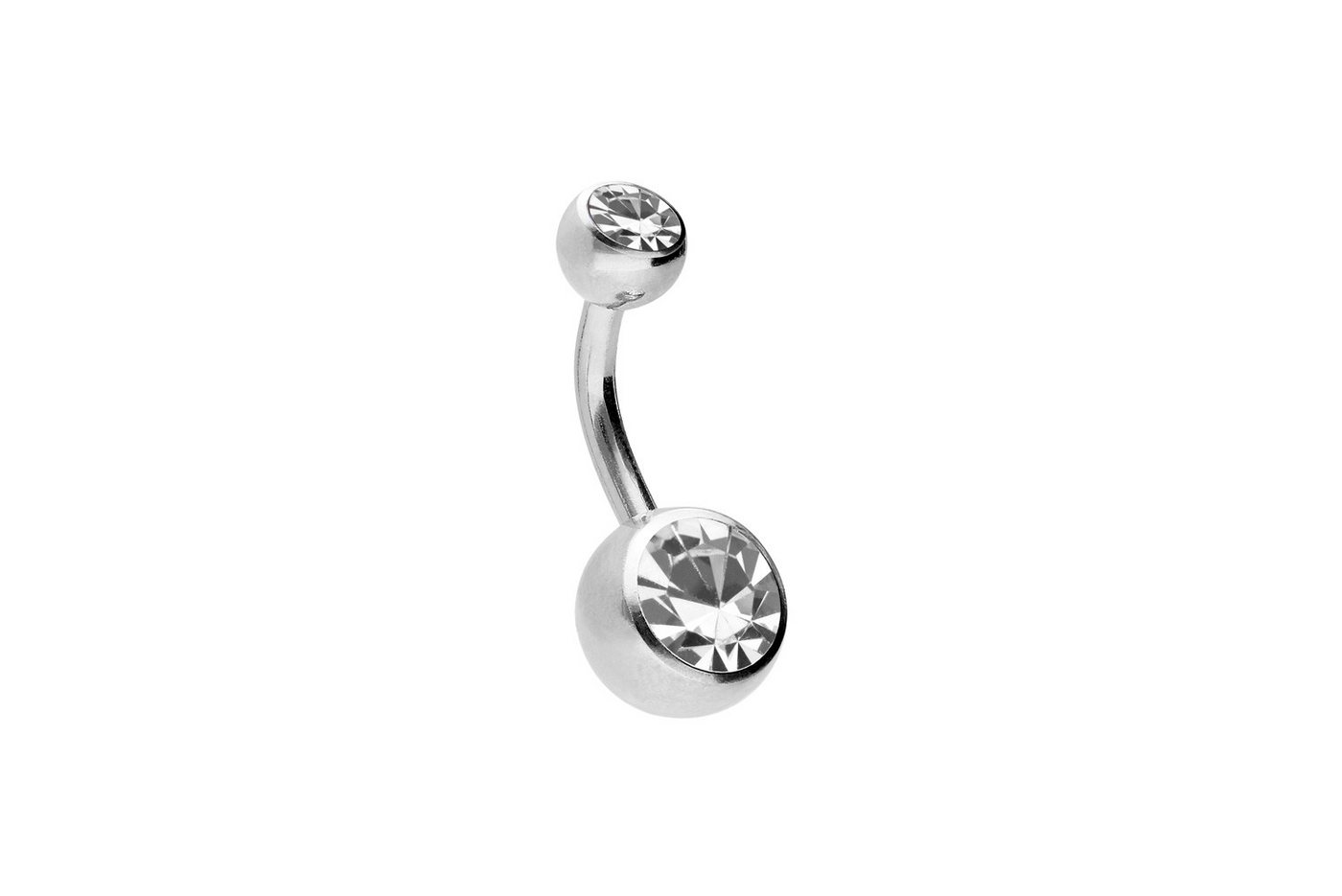 PIERCINGLINE Bauchnabelpiercing Titan Bananabell mit Innengewinde ZWEI KRISTALLE (Bananabells, 1-tlg)