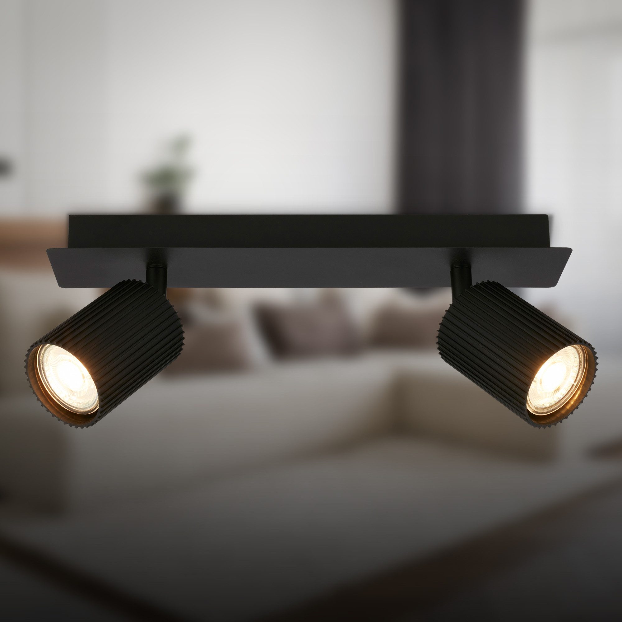 Briloner Leuchten LED Deckenspot Deckenleuchte Wandleuchte schwenkbar GU10 Deckenlampe Wohnzimmer Flur, 2-flammig, ohne Leuchtmittel, Abhängig vom Leuchtmittel, Schwarz, Beige, Coffee-Warmgrey, Wohnzimmer, Flur, Büro