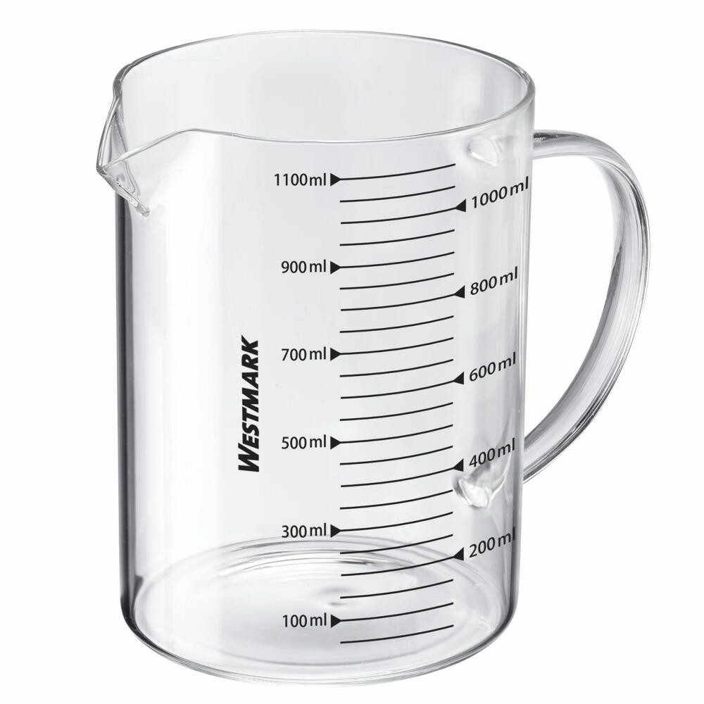 Messbecher Glas, 1,1 L, geschlossener Griff