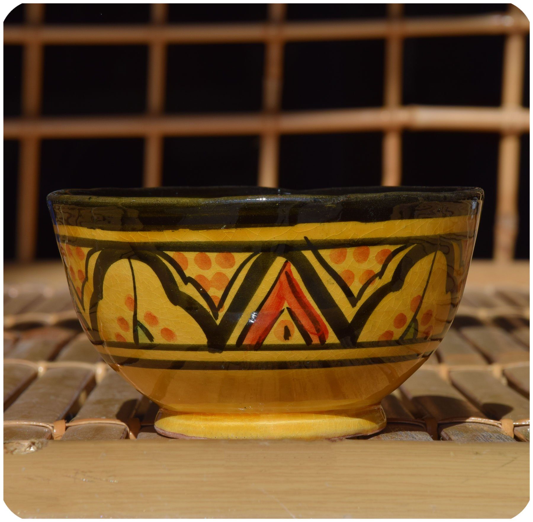 SIMANDRA Gelb 1-tlg), (Mini, Handarbeit marokkanische Schüssel Orientalische Keramikschale, Keramik,