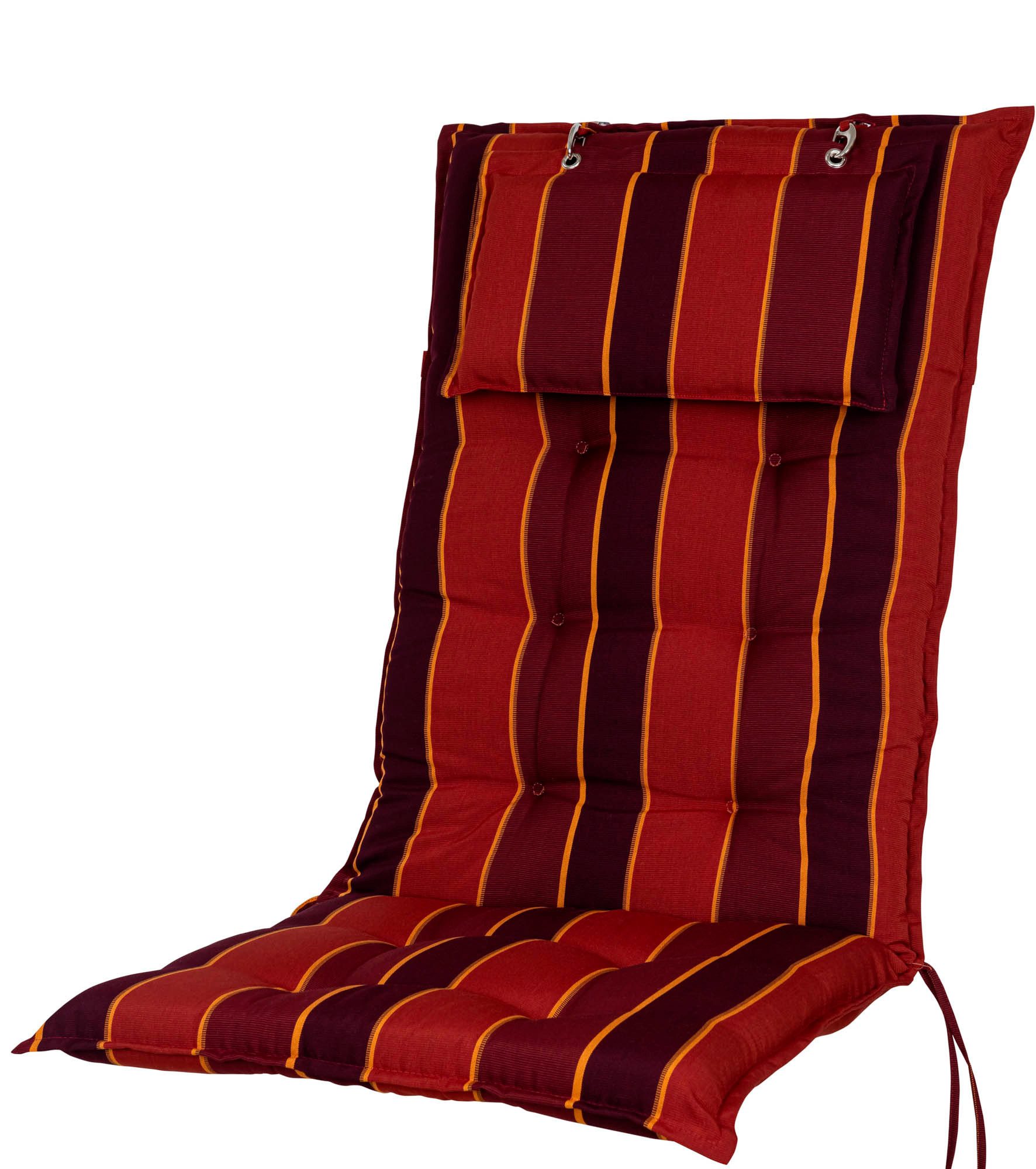 Sun Garden Hochlehnerauflage Hochlehner Monte 20208-3 terracotta-rot gestreift 120x50x8 cm SG, (1 St)
