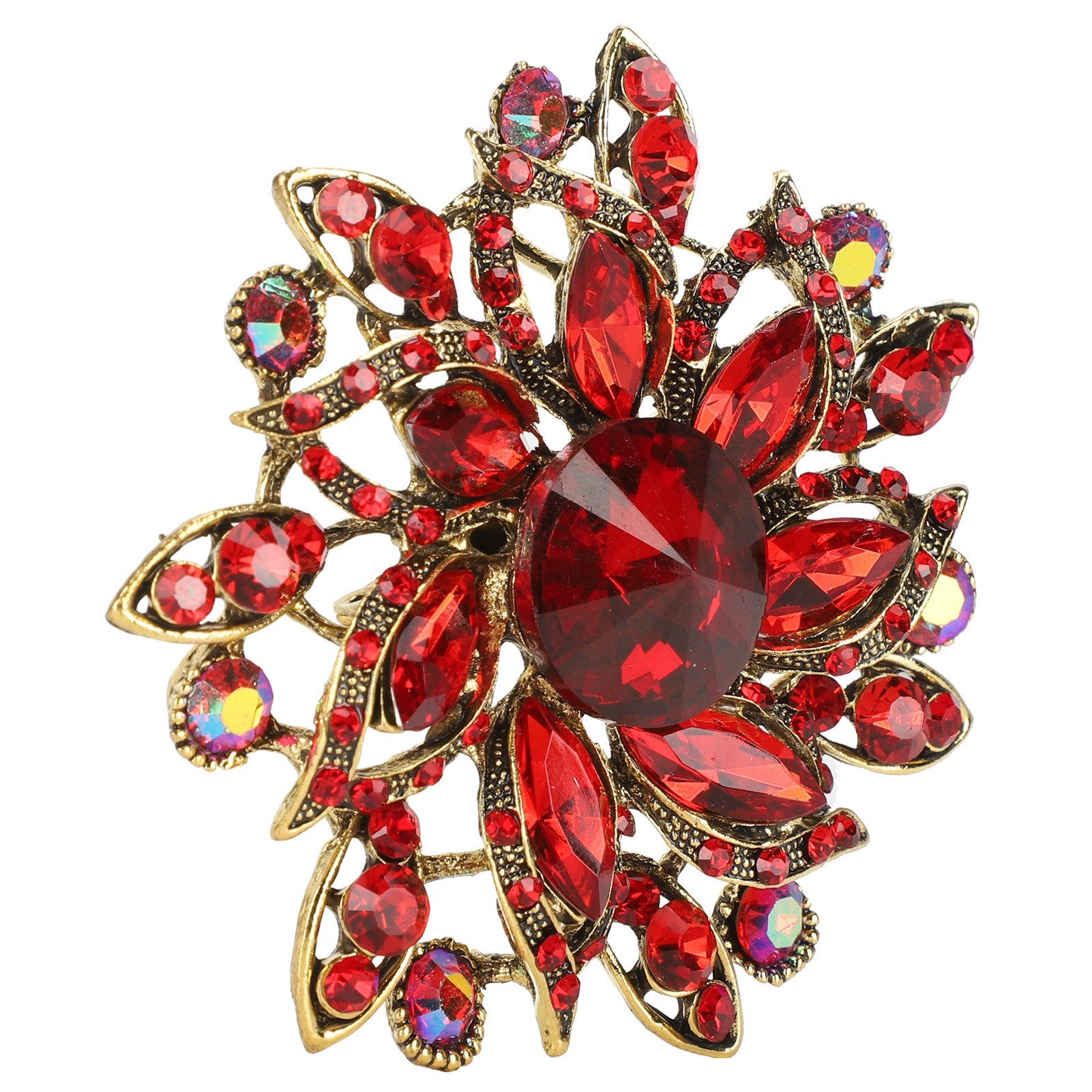 GARRYFIZH Brosche 2 Stück Blumenbrosche Retro Diamant Mode Kleidung, Handgefertigt, Legierungsmaterial, Für den täglichen Gebrauch