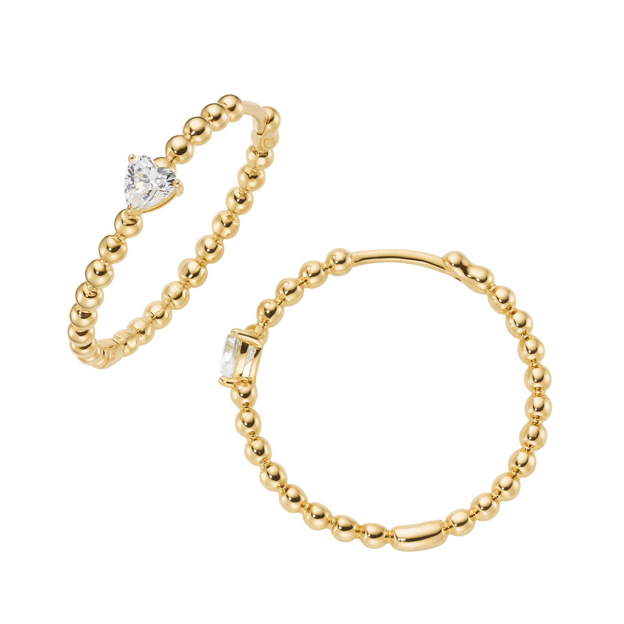 Firetti Paar Creolen Schmuck Geschenk Silber 925 Ohrschmuck Ohrringe Kugeloptik Herz, mit Zirkonia (synth)