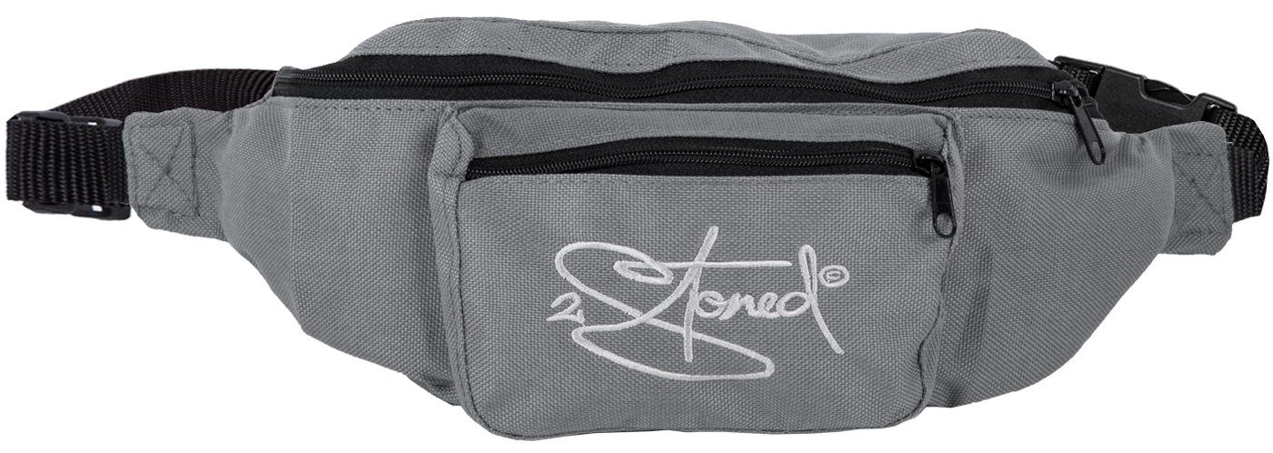 2Stoned Bauchtasche Hüfttasche Retro mit Stick Classic Logo für Erwachsene und Kinder, mit abgesetzter Fronttasche Grau