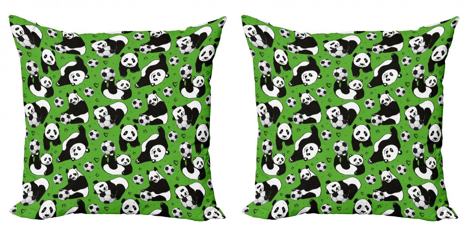 Kissenbezüge Modern Accent Lustiger Panda-Herz-Stern Doppelseitiger Fußball Stück), Digitaldruck, (2 Abakuhaus