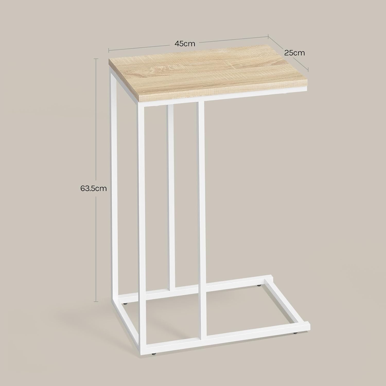 Woltu Beistelltisch (1-St), Sofatisch Tischplatte aus MDF Gestell aus Metall