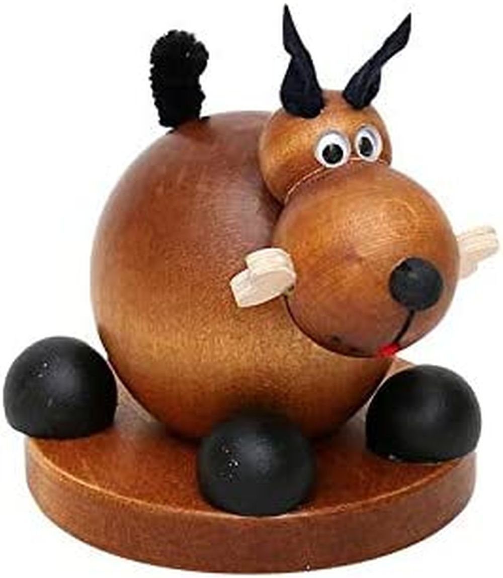 Dekoteam24 - braun 9x9x11cm - Räucherfigur Hund Räuchermännchen