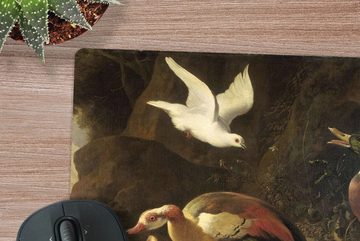 MuchoWow Gaming Mauspad Enten - Gemälde von Melchior d'Hondecoeter (1-St), Mousepad mit Rutschfester Unterseite, Gaming, 40x40 cm, XXL, Großes