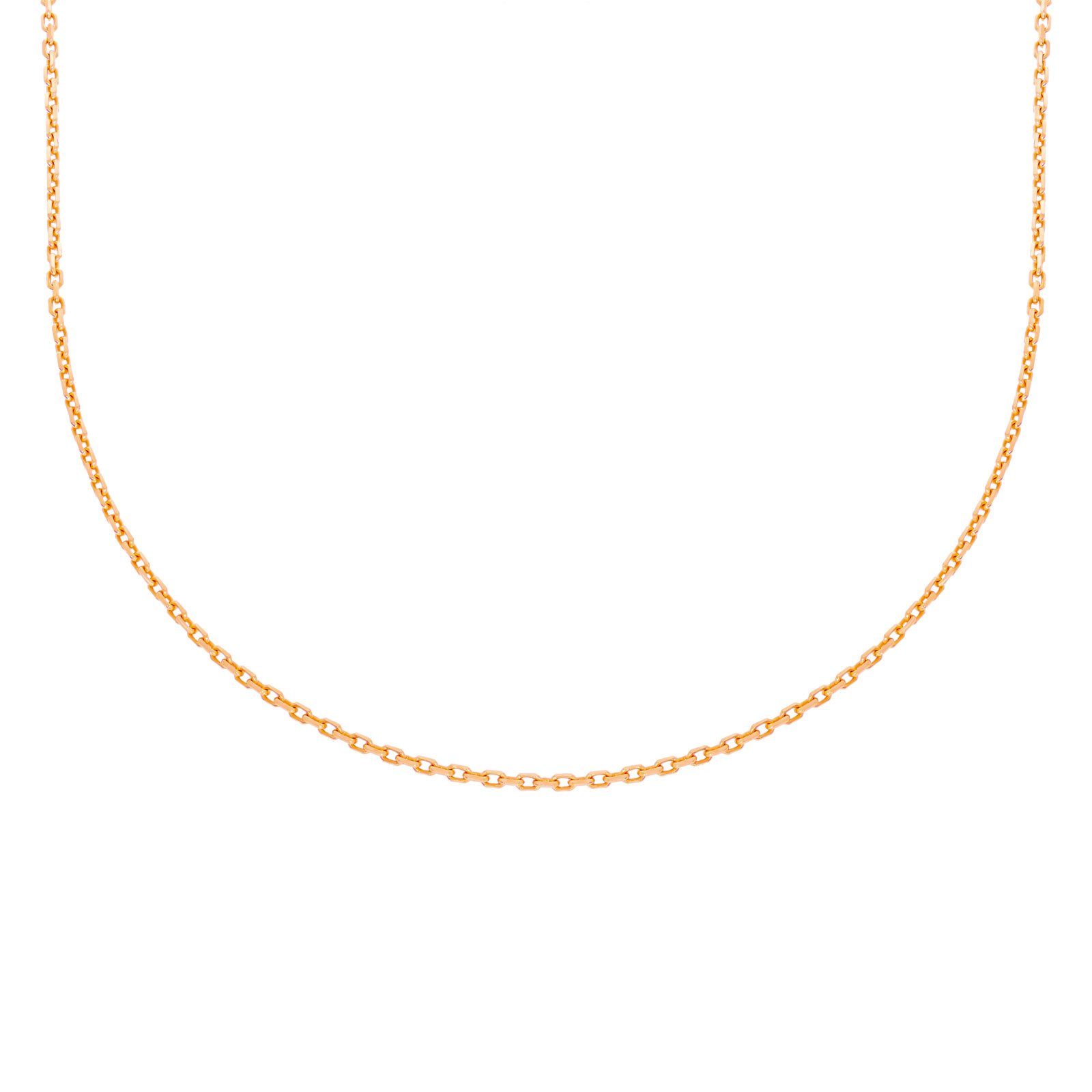 Stella-Jewellery Goldkette 585er Rotgold Ankerkette Diamantiert 42 + 3 cm (inkl. Etui, Ankerkette diamantiert)