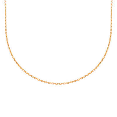 Stella-Jewellery Goldkette 585er Rotgold Ankerkette Diamantiert 42 + 3 cm (inkl. Etui, Ankerkette diamantiert)