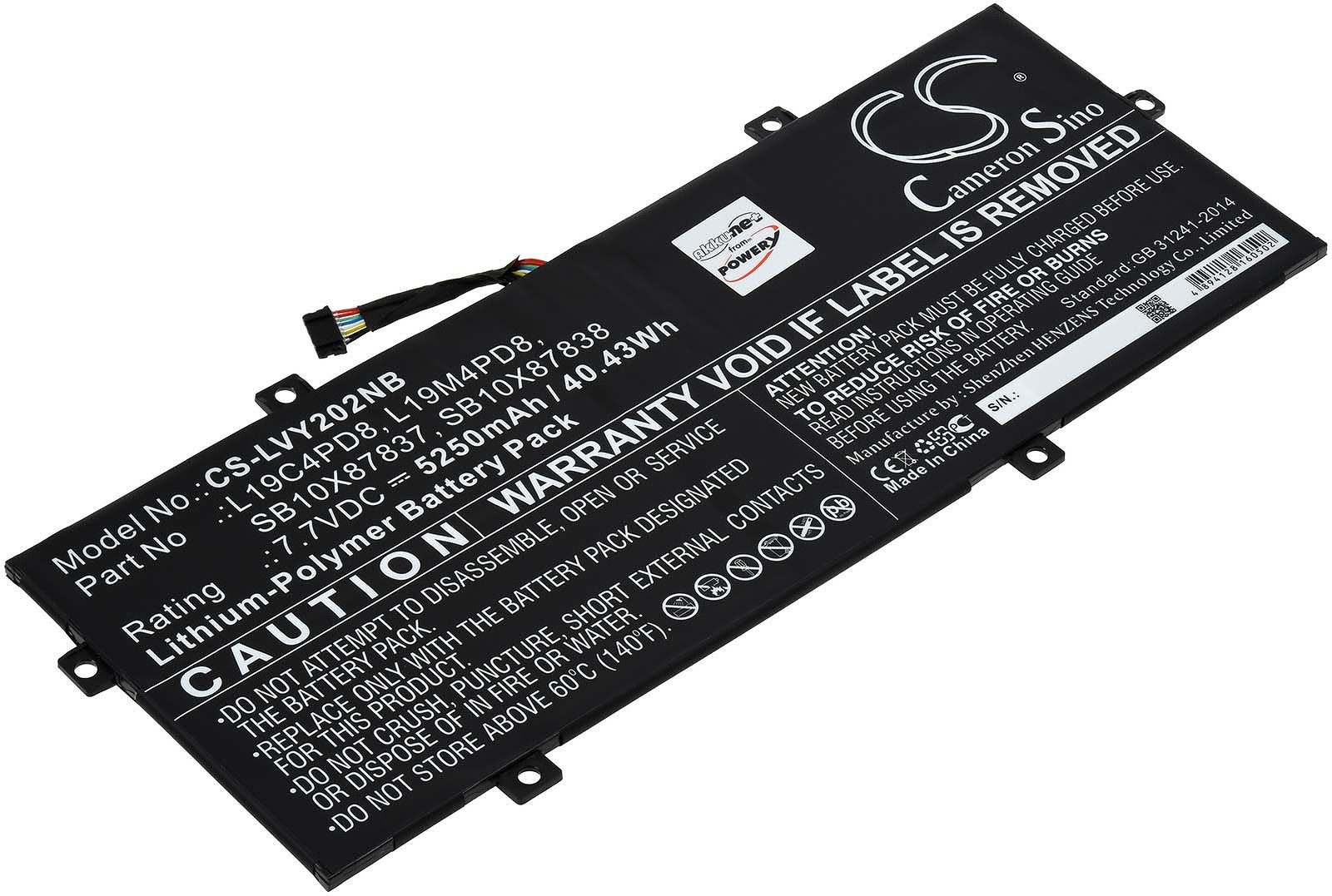 Powery Akku für Lenovo Typ L19M4PD8 Laptop-Akku 5250 mAh (7.7 V)