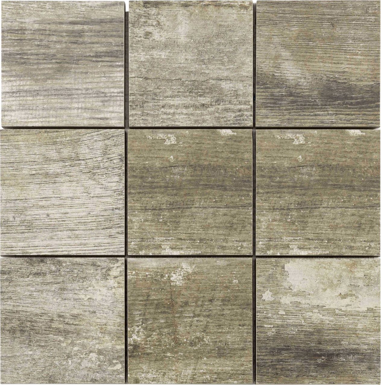 KNG Mosaikfliesen Mosaikfliese Holzoptik Maxi 30 x 30 cm antik, Feinsteinzeug, Braun