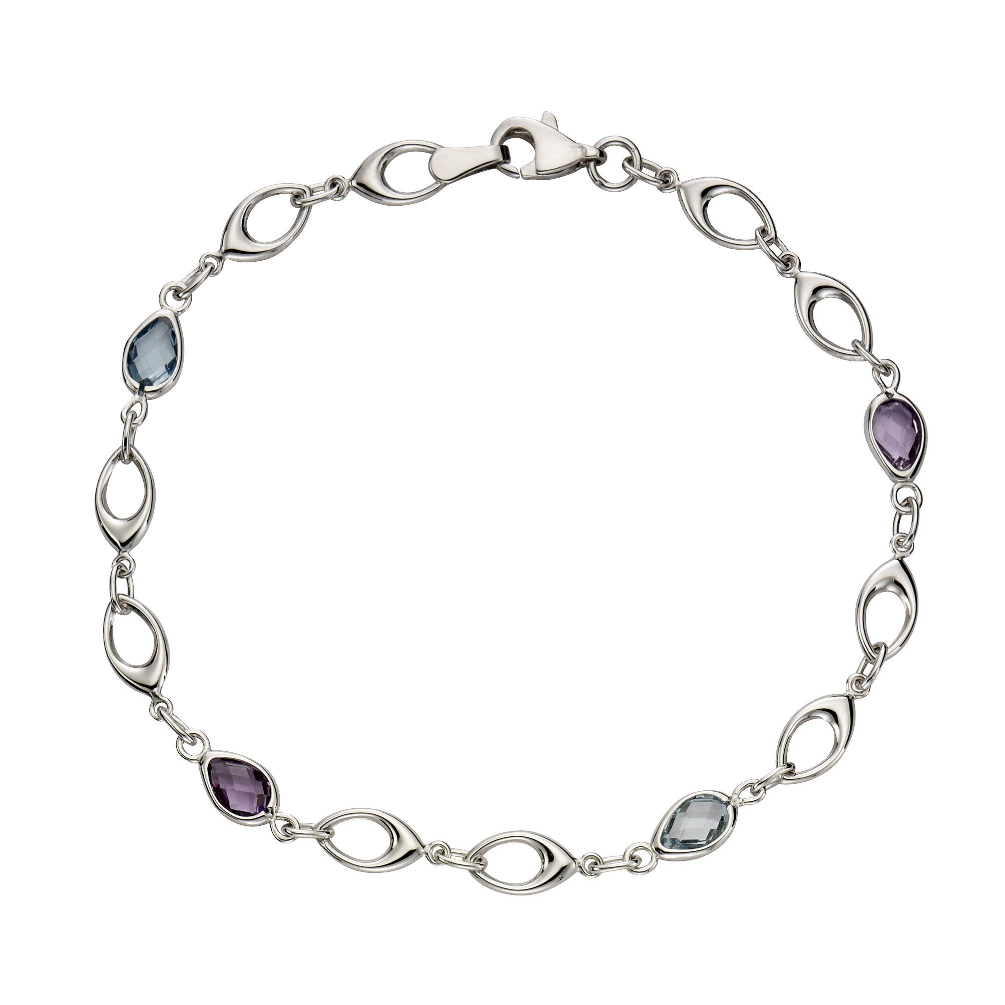 Fascination by Ellen K. Armband 375 Gold mit Blautopas (beh) und Amethyst