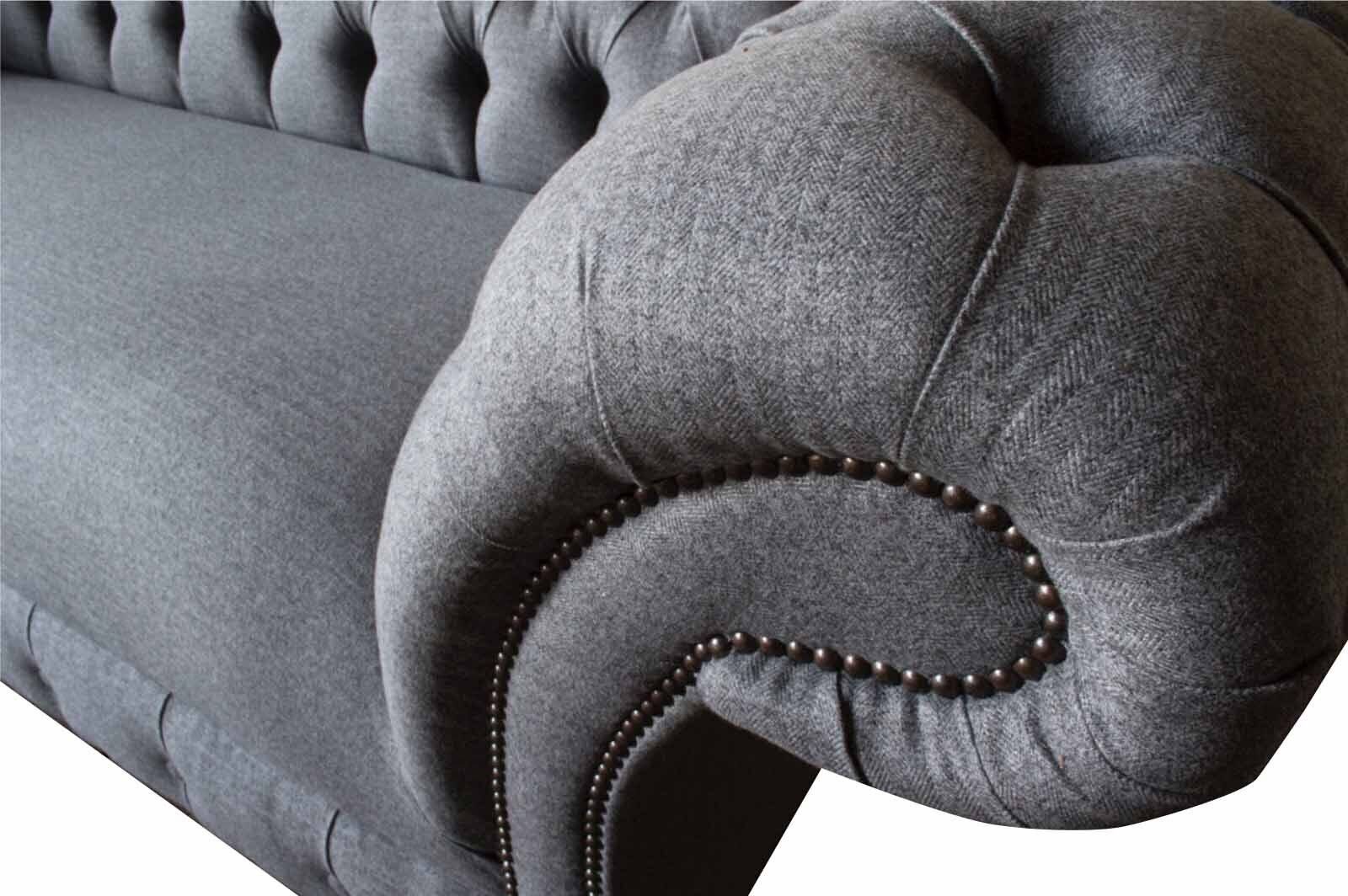 Europe Couch Luxus Chesterfield Couchen Made Sofas, Textil JVmoebel Sitzer in Sofa 3 Polster Sofa