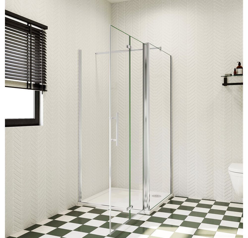 Thumbnail - duschspa Eckdusche 185cm 6mm Nano Glas ESG Falttür Eckeinstieg Duschkabine Duschtür, BxT: 70x70 cm, Einscheibensicherhei...