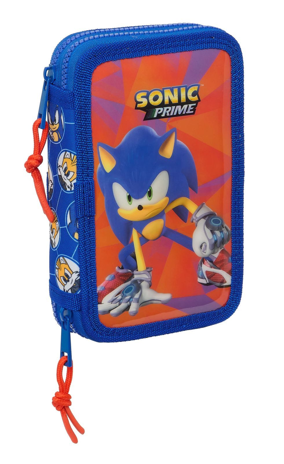 safta Federmäppchen Sonic Prime - Mäppchen Federmappe, 28 Teile, 2-fach gefüllt, (28-tlg., Jungen), Reißverschluss