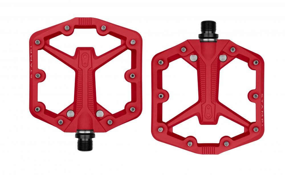 crankbrothers Plattformpedale Crankbrothers Stamp 1 Gen 2 Plattformpedal rot, klein 100x100 mm, Nylo