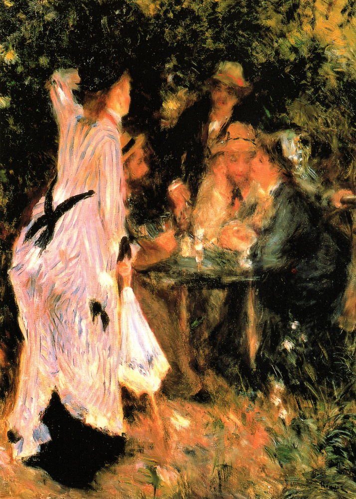 Postkarte Kunstkarte Pierre Auguste Renoir "Der Garten unter den Bäumen"