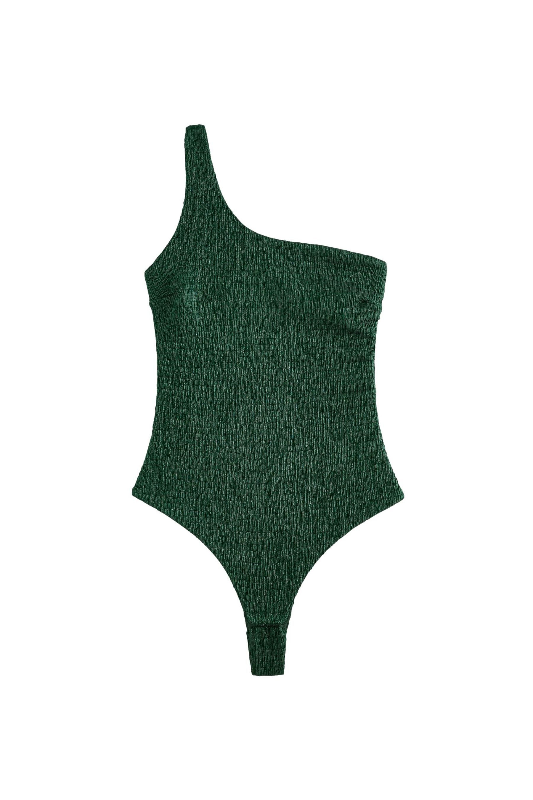 Next Shirtbody Einschulteriger Glitzer-Body (1-tlg)