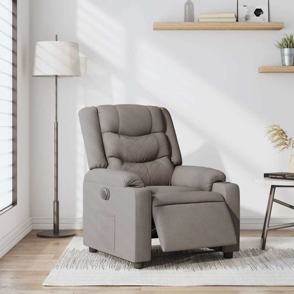vidaXL Sessel Relaxsessel Elektrisch Taupe Stoff günstig online kaufen