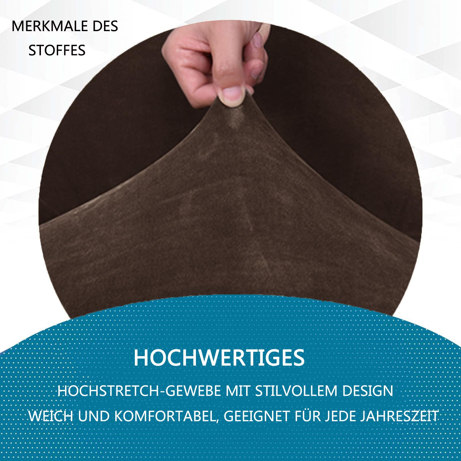 Diwzbyn Sofahusse Velvet Sofabezüge 1/2/3/4-Sitzer Stretch rutschfeste Couchbezug, für Hunde Katze Haustierfreundlich – Bild 4 von 5