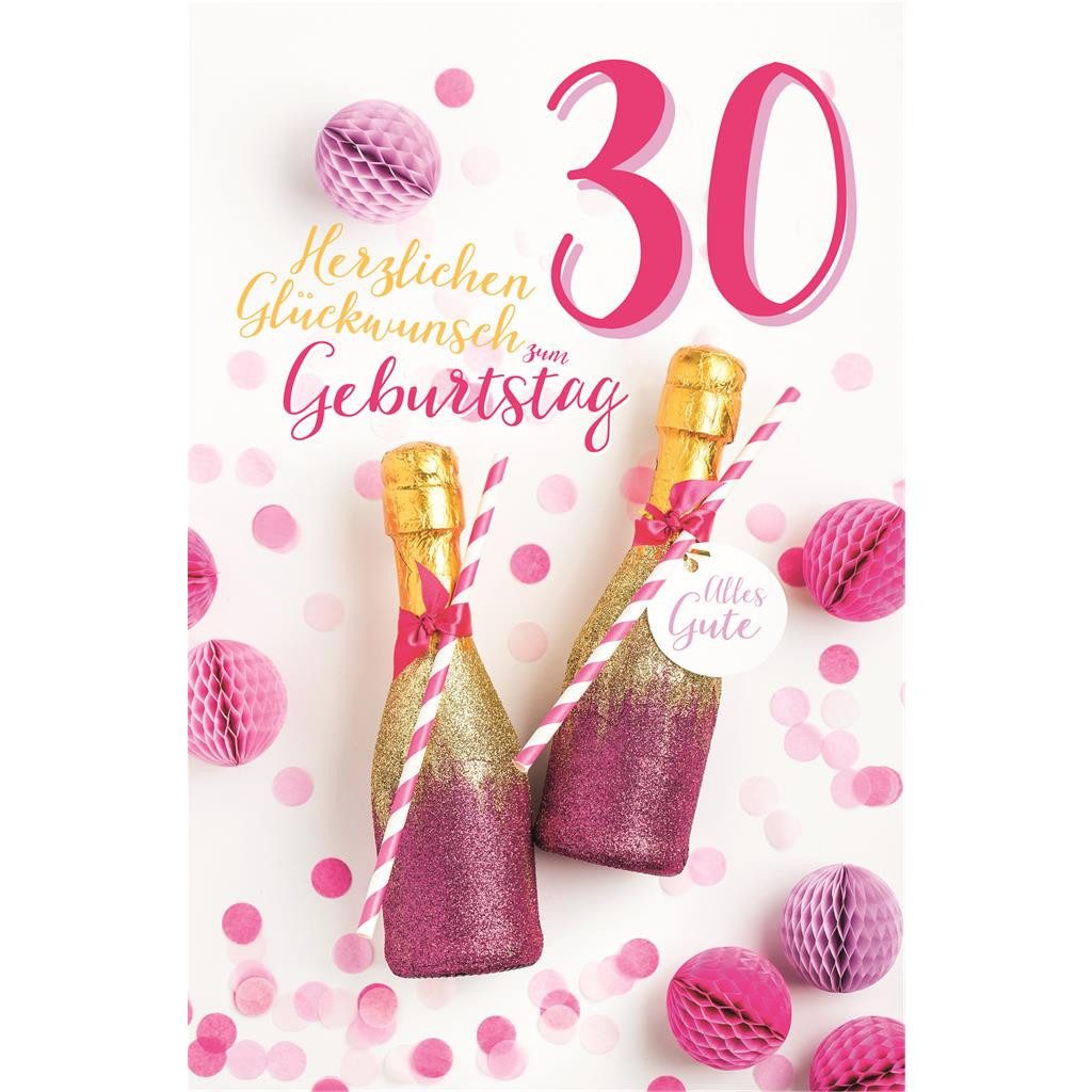 Grußkarten 30. Geburtstag - Karte mit Umschlag - Zwei