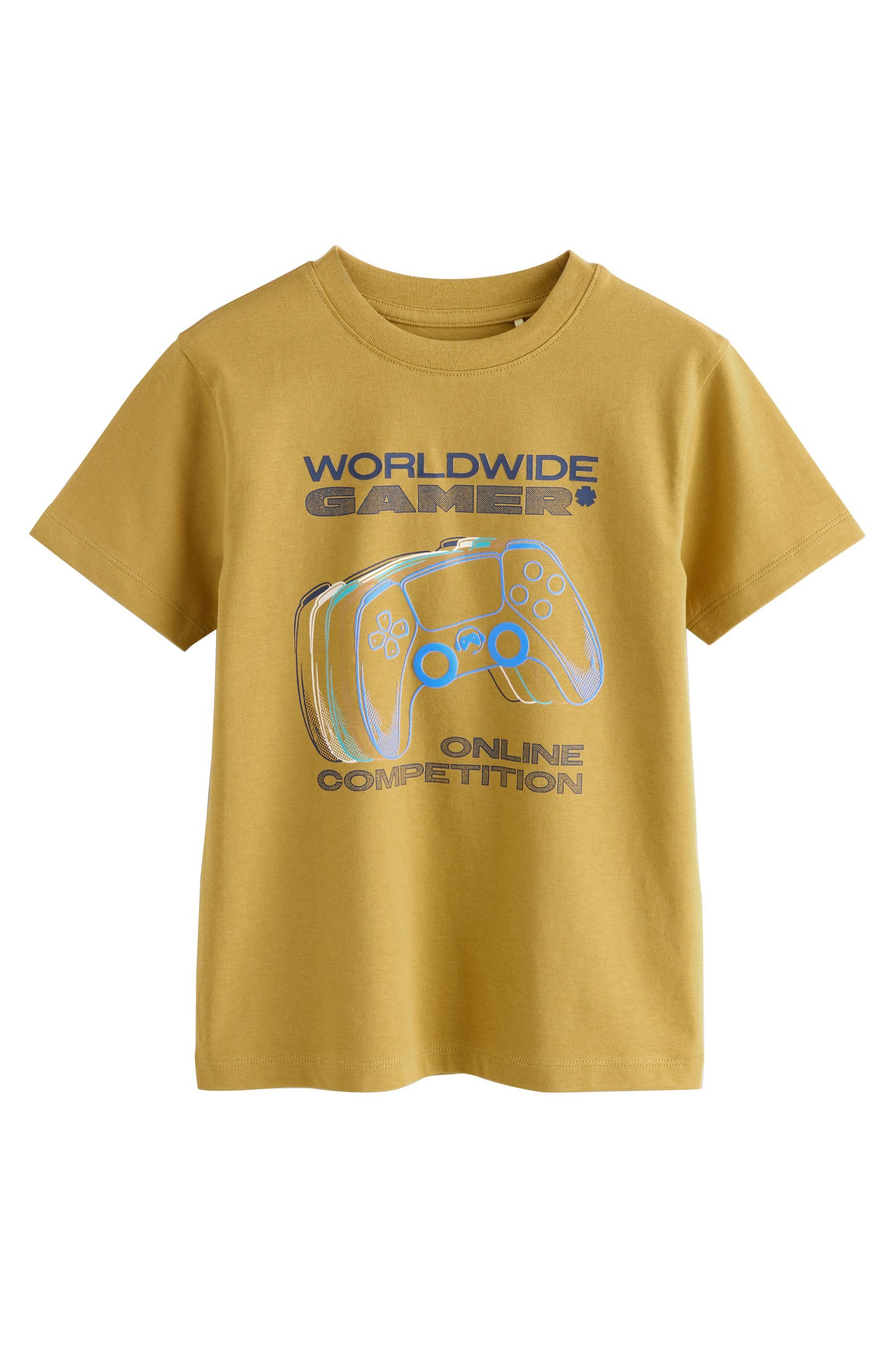 Next Print-Shirt Regular Fit Kurzarm-T-Shirts mit Grafik, 3er-Pack (3-tlg)