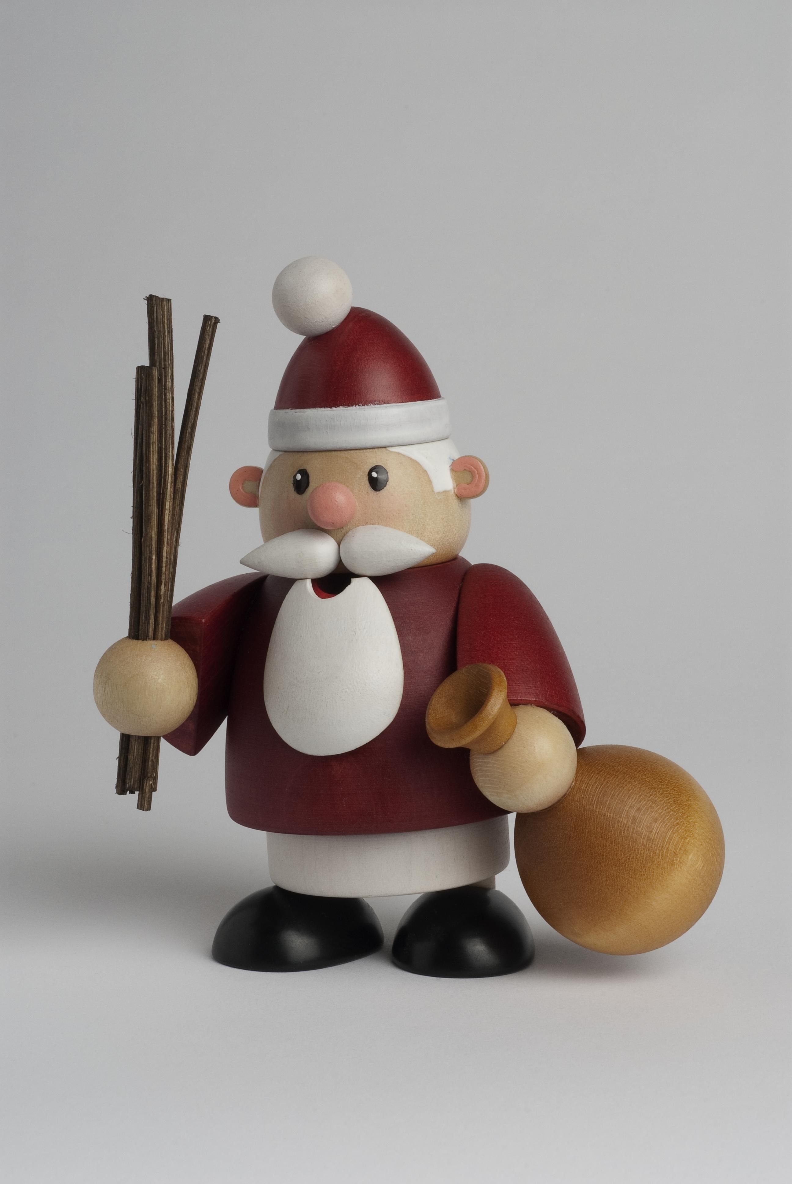 Räuchermännchen Räuchermann Weihnachtsmann mit Rute Mini BxTxH= 8x5x11cm NEU