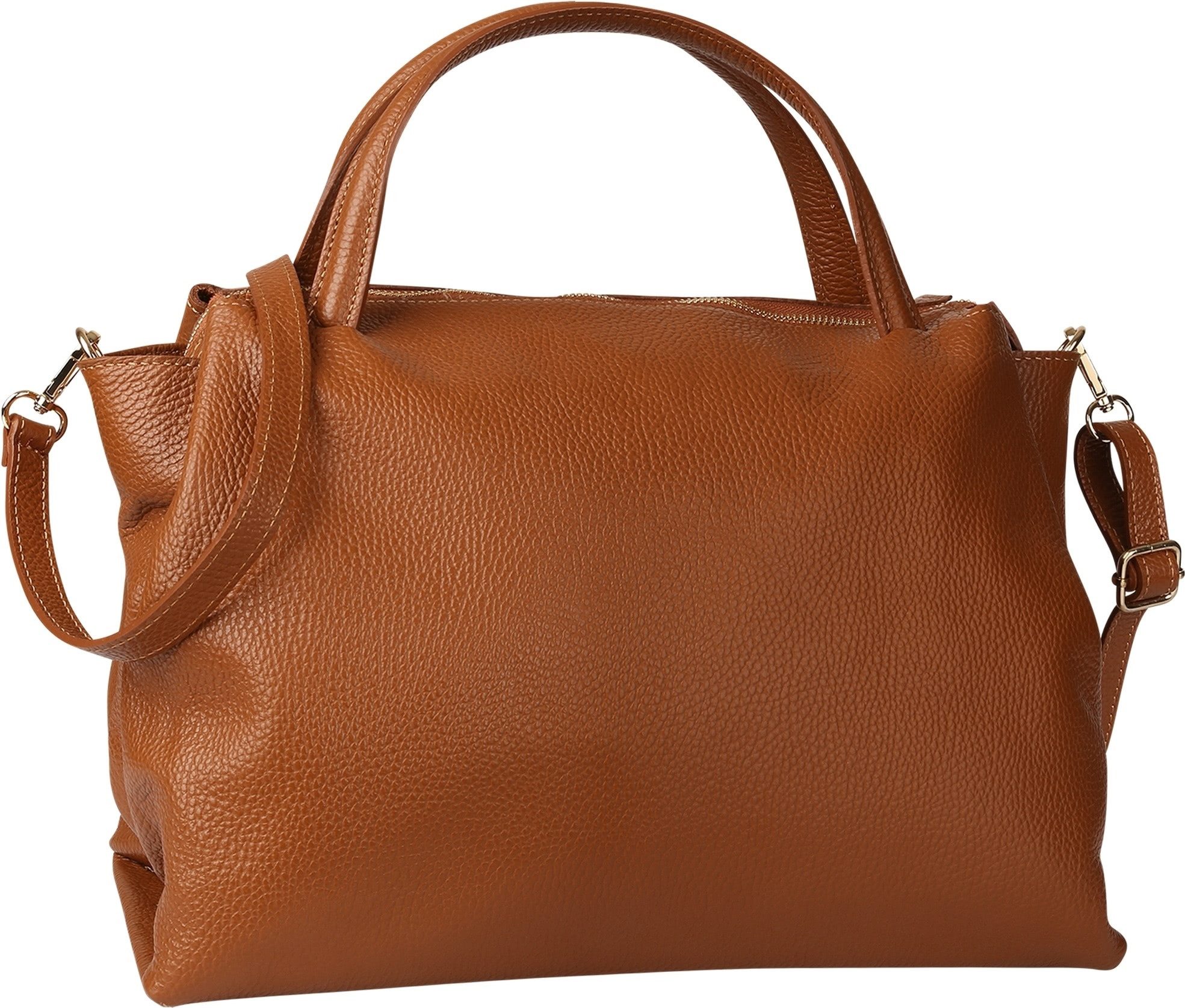 Toscanto Handtasche Toscanto Tasche tan, hellbraun (Handtasche), Damen Handtasche Leder, tan, hellbraun ca. 36cm x ca. 25cm