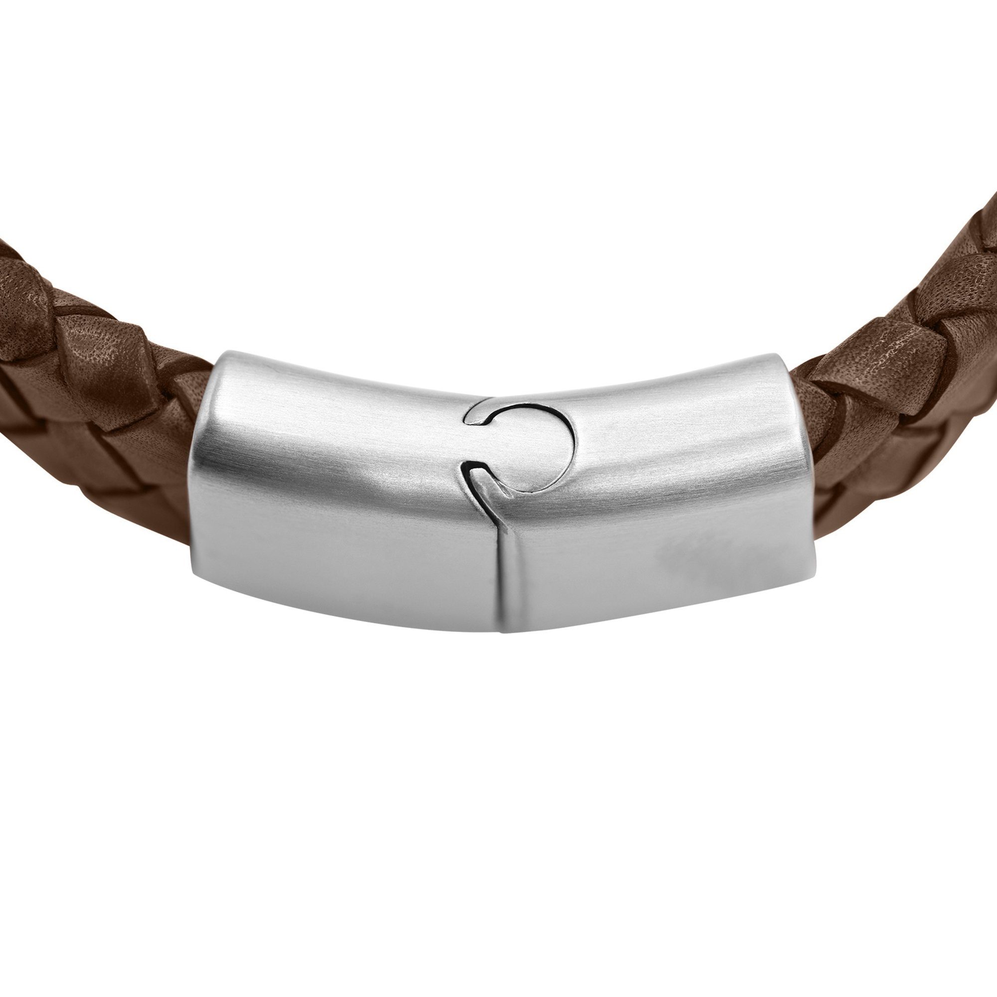 Männerlederarmband Armband Geschenkverpackung), inkl. Keno Echtlederarmband, Männerarmband, braun Lederarmband (Armband, Heideman