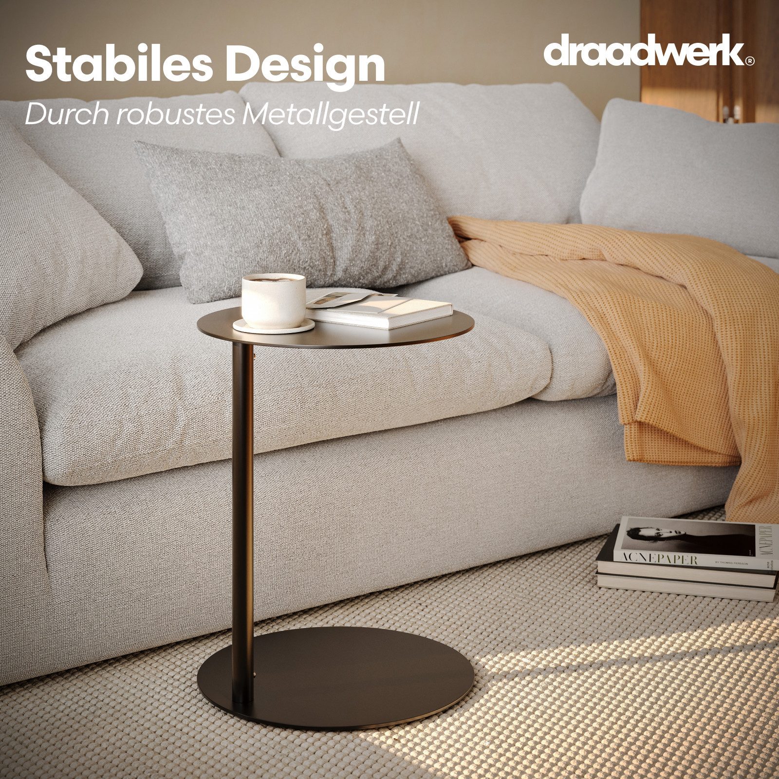 draadwerk® Couchtisch Sofatisch 40cm Metall/Rund – Bild 4 von 5