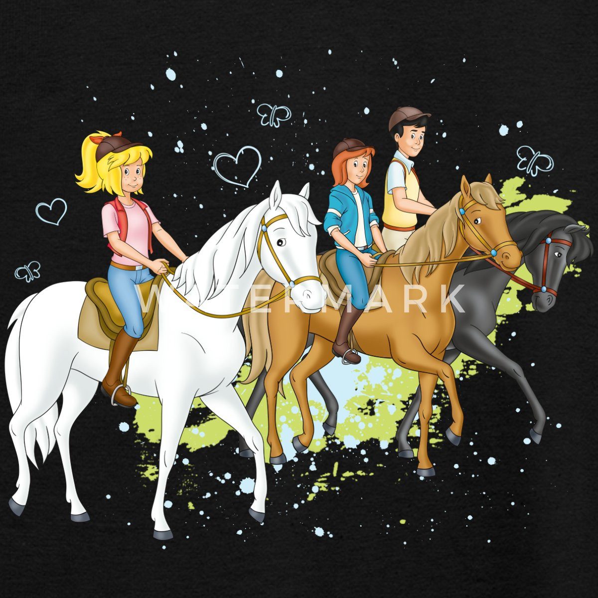 Spreadshirt T-Shirt Bibi Und Tina Ausritt Mit Alexander Falkenstein Kinder T-Shirt (1-tlg)