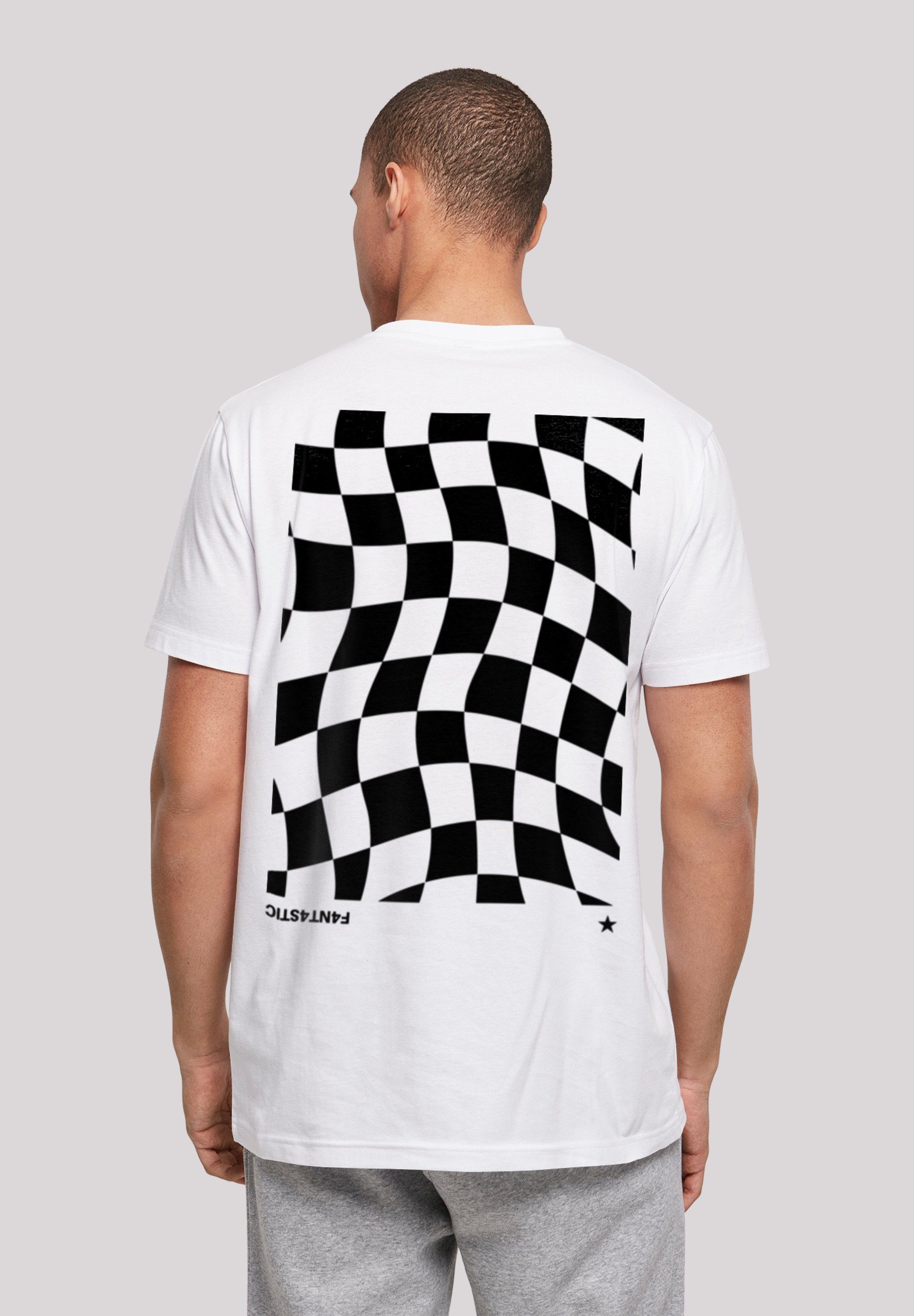 F4NT4STIC T-Shirt Wavy weiß Muster Print Schach