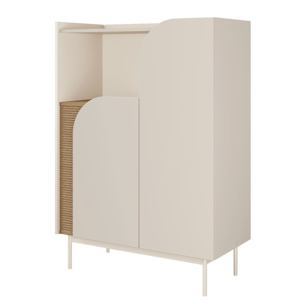 Compleo Hochkommode mit 2 Türen VELO, Zeitlos design, Hohe Metallfüße