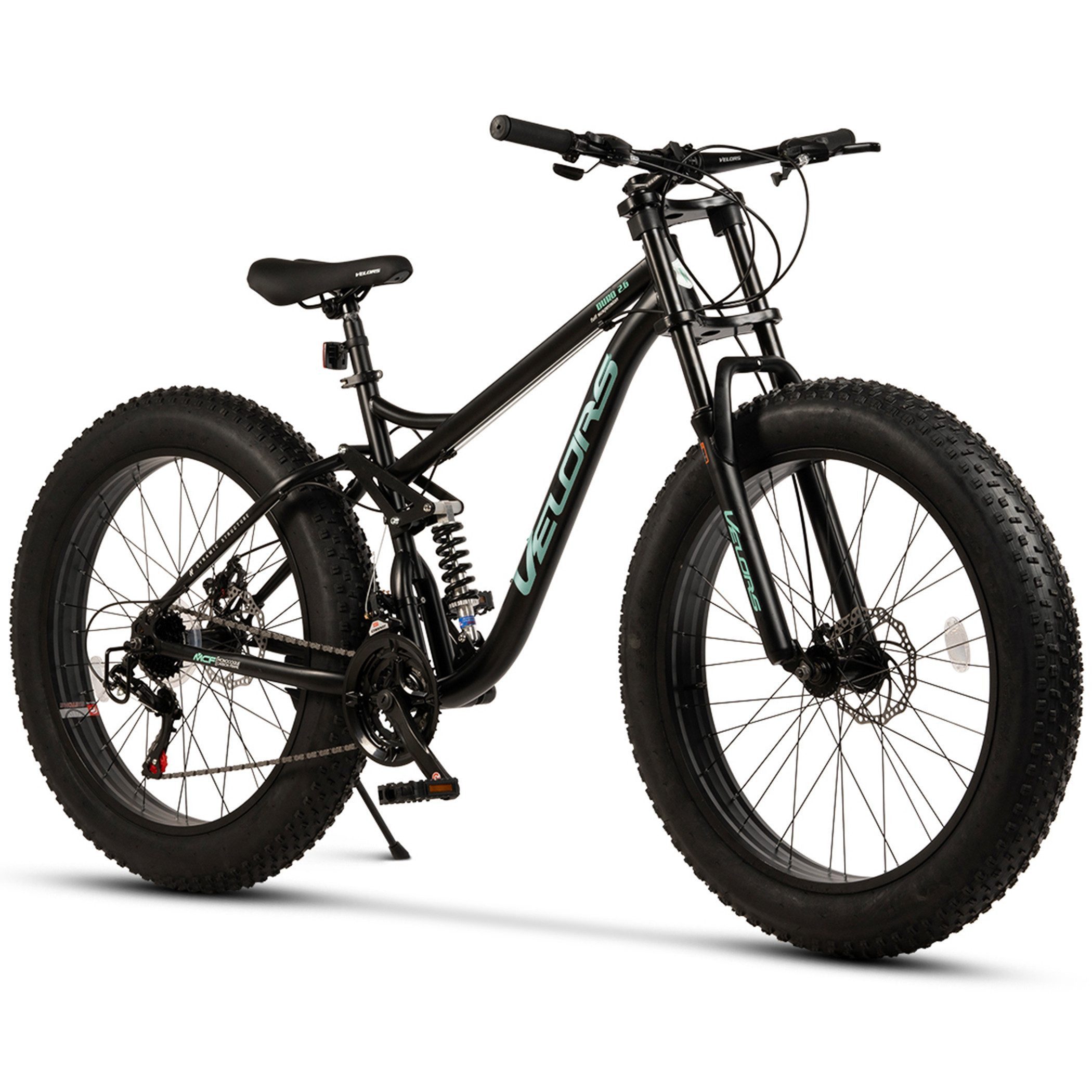 Velors Fatbike 26 Zoll Fat Tire 4.0 MTB für Herren Damen und Jungen, 21 Gang Shimano Tourney Schaltwerk, Kettenschaltung, mechanische Scheibenbremse, Fat Bike Mountainbike