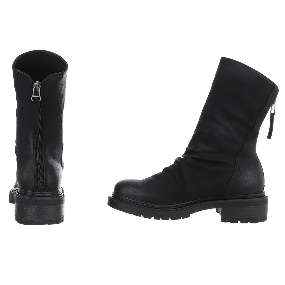Ital-Design Modischer Stiefel mit gerafftem Design für Alltag Westernstiefelette (90458178) Blockabsatz Stiefeletten in Schwarz – Bild 5 von 5