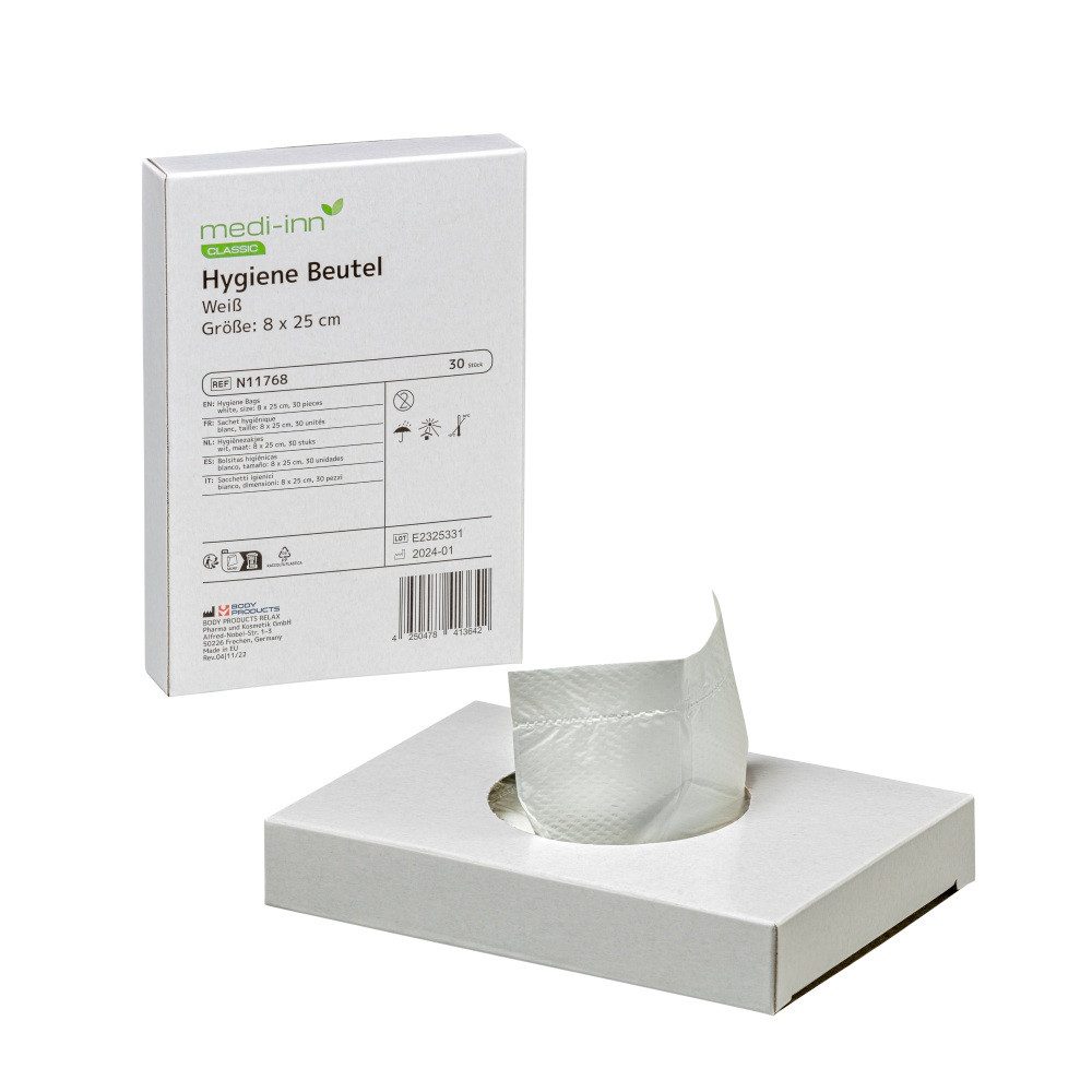 Medi-Inn CLASSIC Hygienebeutelspender Hygienebeutel für Damenbinden, Slipeinlagen und Tampons, 30er Pack, (Packung, 30-tlg., 1 Packung = 30 Stück), für Damenbinden & Tampons, 30er Pack