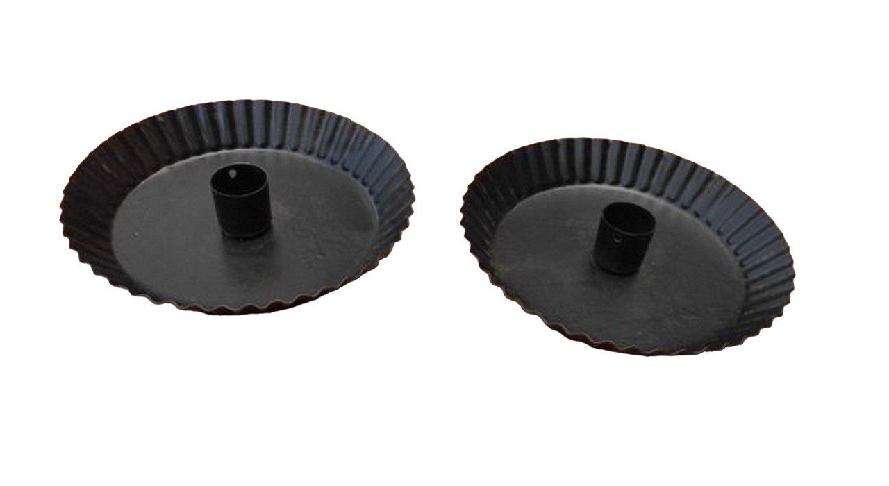 Deko-Impression Kerzenhalter Kerzenteller Kerzenhalter Kerzenständer 2er Set Eisen für Tafelkerzen (2 St)