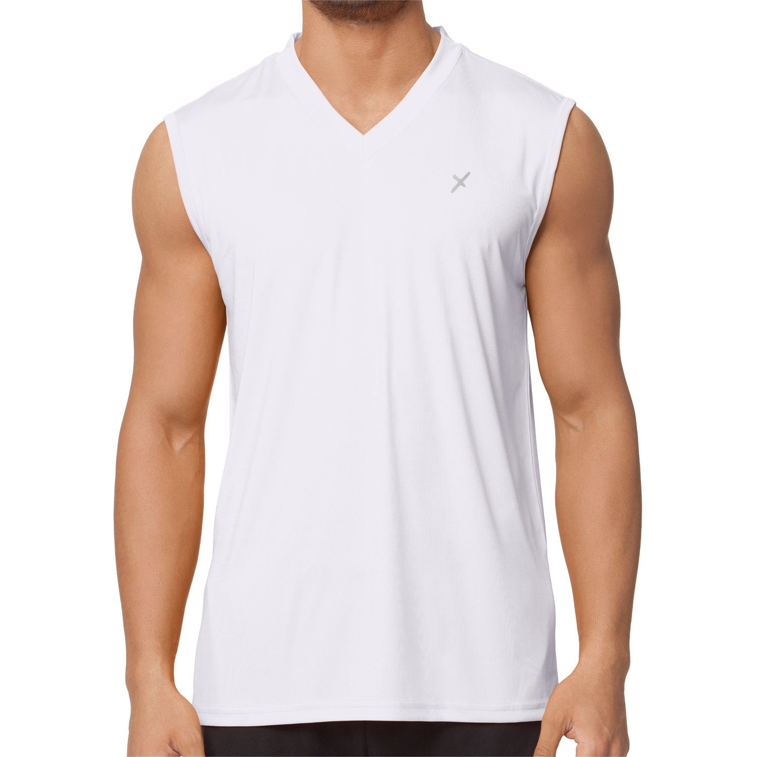 CFLEX Trainingsshirt Herren Sport Shirt Fitness Muscle-Shirt Sportswear Collection Weiß