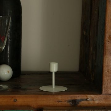 MARELIDA Kerzenhalter Stabkerzenhalter Kerzenständer Tafelkerzenhalter H: 7cm weiß (1 St)