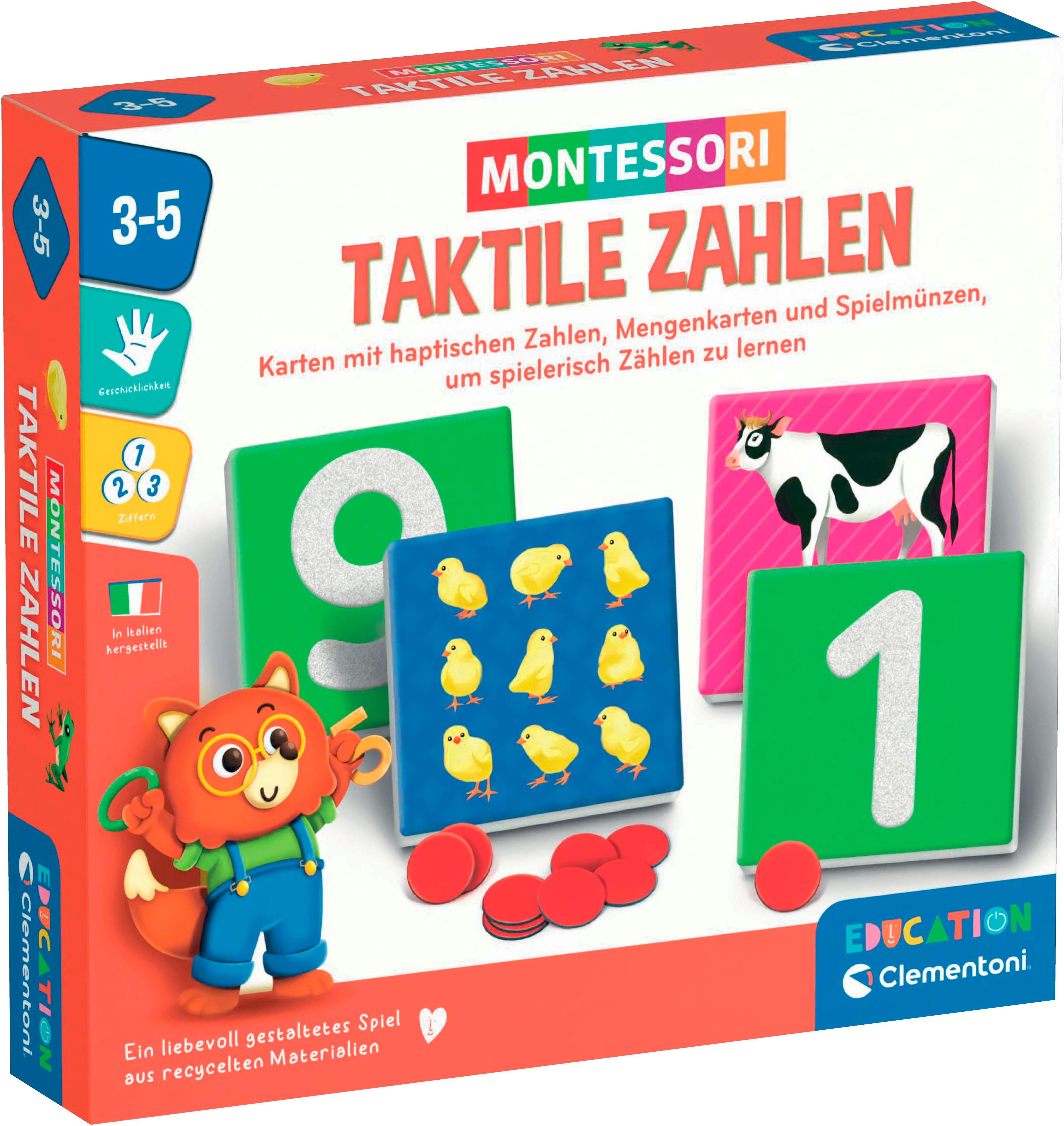 Clementoni® Spiel Education, Taktile Zahlen (Montessori), Lernspiel, Made in Europe