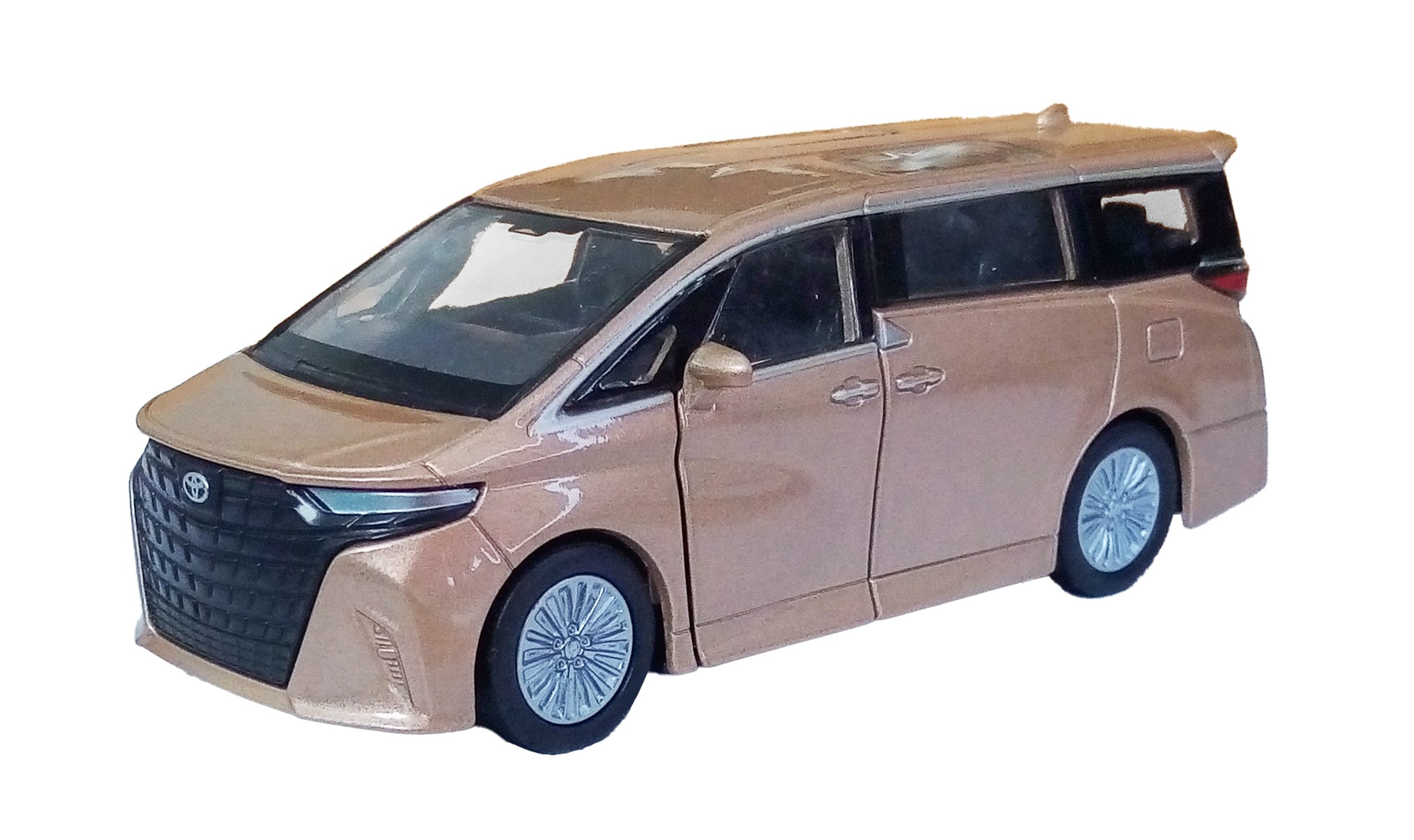 Welly Modellauto Toyota Alphard 2024 Modellauto Metall Rückzug 67 (Champagner-Metallic), Modell Auto Spielzeugauto Spielzeug Kinder Geschenk